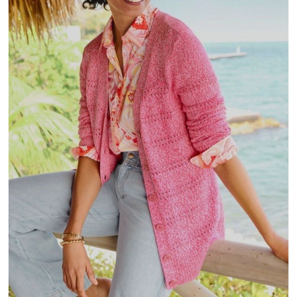 Talbots V-Neck Girlfriend Cardigan Sweater Size S Petite